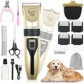 Ultimate Dog Grooming Kit: Cordless Low Noise Clippers & Rechargeable Hair Trimmer for Cats and Dogs - Perfect for Paws and Fur!