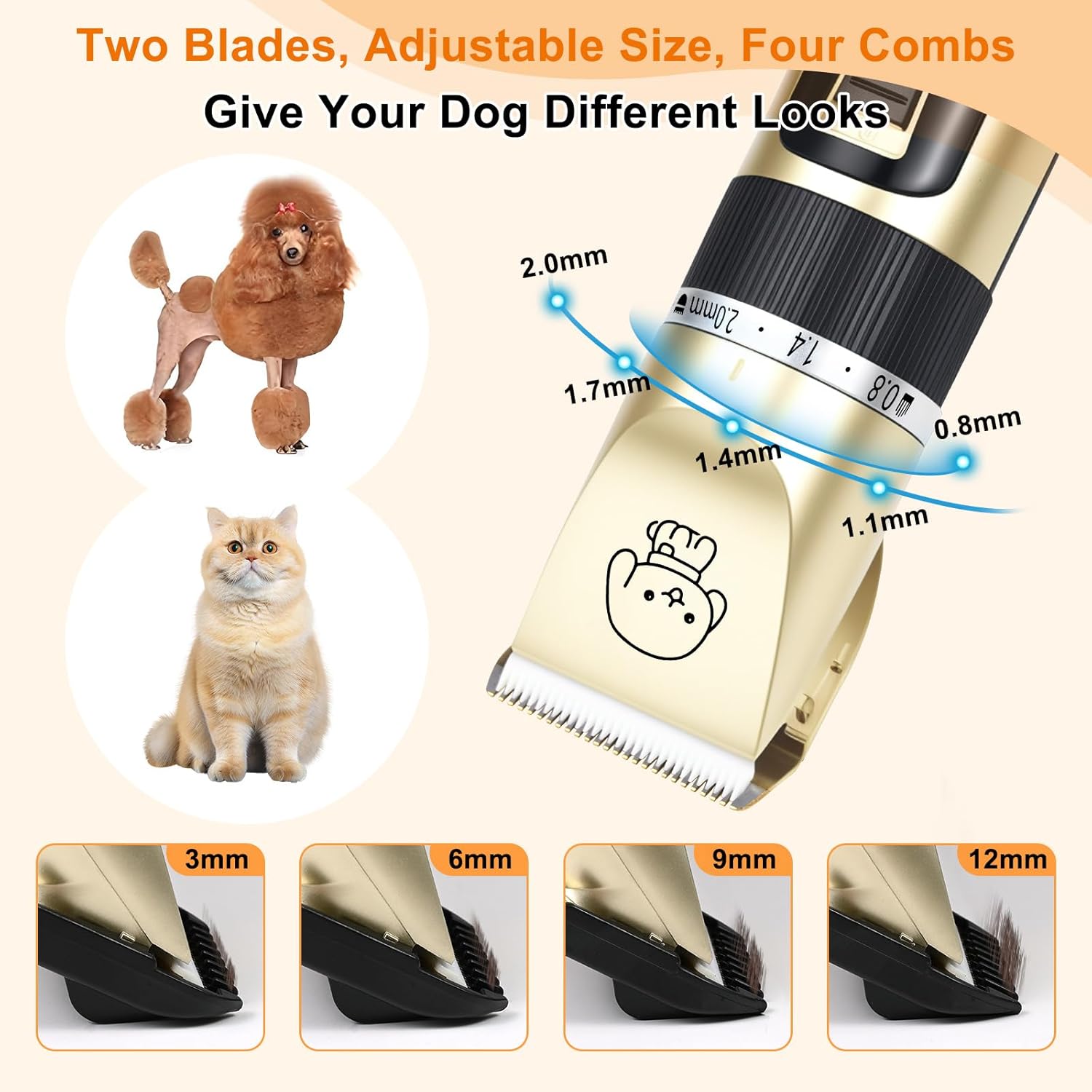 Ultimate Dog Grooming Kit: Cordless Low Noise Clippers & Rechargeable Hair Trimmer for Cats and Dogs - Perfect for Paws and Fur!
