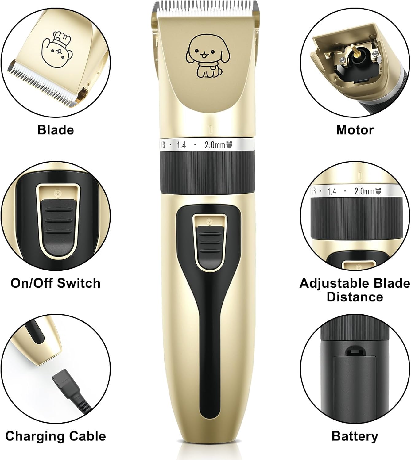 Ultimate Dog Grooming Kit: Cordless Low Noise Clippers & Rechargeable Hair Trimmer for Cats and Dogs - Perfect for Paws and Fur!