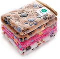 Cozy 3-Pack Premium Fleece Pet Blankets - Super Soft Fluffy Throw for Dogs and Cats in Adorable Paw Print Design (23x16 Inch)
